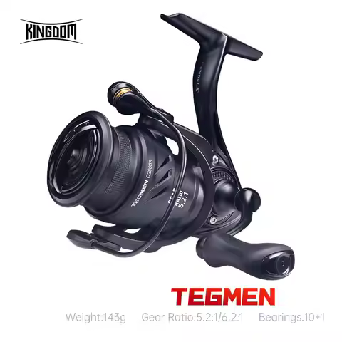 Kingdom Tegmen 5.2:1 6.2:1 143g Spinning Fishing Reels High Speed Gear Ratio Light Carbon Fiber Body