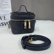 Dior迪奧黑金mini化妝盒子包 黑金配色斜背包