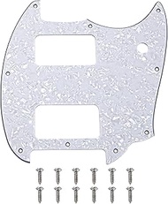 1Pcs Yootones HH 9 Holes Round Corner Guitar Pickguard 2 Humbuckers Compatible with Squier Bullet Se