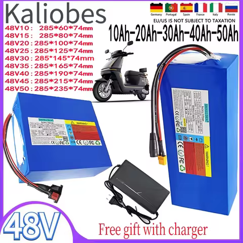 48V 50Ah 45Ah 40Ah 35Ah 30Ah25Ah20Ah15Ah 10Ah 21700 Lithium battery pack 2500W High Power&capacity E