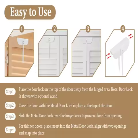 Metal Lock Bifold Closet Door Lock Childproof Bifold Lock Folding Closet Door Lock Metal Texture Sui