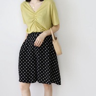 Chiffon skort polka dot wide leg shorts women loose waist high waist A-shaped short pants loose thin casual chiffon shorts women