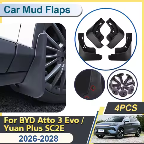 Car Mudflaps For BYD Atto 3 Evo Yuan Plus SC2E 2026 2027 2028 Splashguards Auto Fenders Mudguards Sc