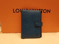 真品 Louis Vuitton LV vintage EPI 水波紋 六孔 藍 筆記本 記事本