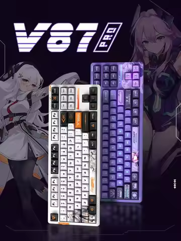 VGN V87 Pro Tri-Mode Mechanical PC Gamer Keyboard Bluetooth Wireless Backlit Keycap Ergonomics Gaske