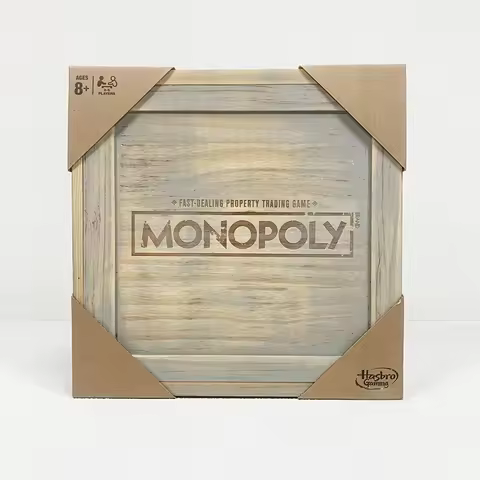 Hasbro Real Estate Tycoon Monopoly Rustic Series Monopoly Wooden Box Retro Collection Edition Board 