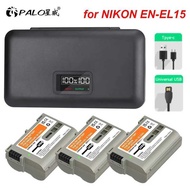EN-EL15C EL15B EN EL15A EL15 USB Battery With LCD Charger Box for Nikon D750 D810 D7500 D500 Z5, Z6,