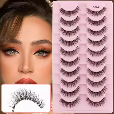 YSDO Cat Eye Lashes 3/6/10 Pairs Natural 3D Mink False Eyelashes Winged Fake Lashes Reusable Manga L