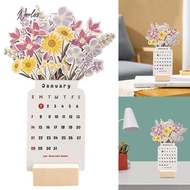 [Noel.sg] Desk Calender 2024 2024 Newest Creative Flower Desk Calendar Office Desk Decor Floral Large Desk Calendar for Office Home Family