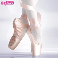 【Wireless】 Professional Ballet Pointe Shoes Girls Women Ladies Satin Ballet Shoes With Ribbons