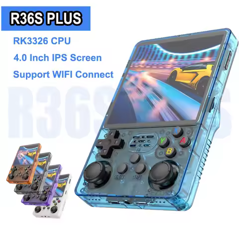 128G R36S Plus Retro Handheld Game Console Portatil Consola 4.0 Inch IPS Screen Portable Pocket Vide