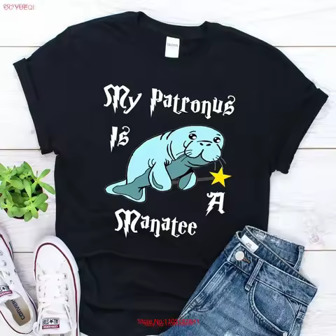 Manatee T Shirt My Patronus Cute Chubby Manatees Lover Floaty Dugong Ocean Sea Cow vintage Washed Br