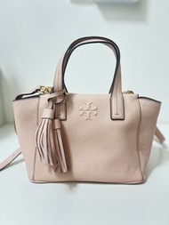Tory Burch Thea Mini Slouchy Satchel 粉紅色真皮手提包