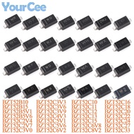 100 Pieces BZT52B5V1 BZT52B5V6 BZT52B10 BZT52B15 BZT52C2V4 BZT52C2V7 BZT52C3V0 BZT52C3V3 BZT52C3V6 B
