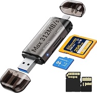 HOURUNTAIL USB Type C 3.0 3.1 SD&TF 4.0 Card Reader,High-Speed 312MB/s UHS-II Dual Slot External Mem