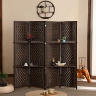 Rattan partition subareas screens living room office accordion partition mobile rattan screen