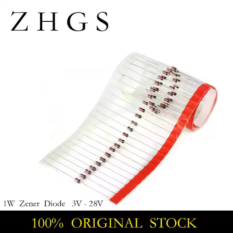 100pcs 1W Zener Diode DO-41 3V 3V3 3V6 3V9 4V3 4V7 5V1 5V6 6V2 6V8 7V5 8V2 9V1 10V 11V 12V 13V 15V 1