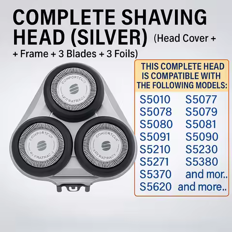 Washable Replacement Shaver Head For Philips S5000 S5370 S5571 S5420 S5140 S5078 S5077 S5050 S5082 S