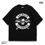 SANZ AVENGED SEVENFOLD T-shirt | Stonewashed washed t-shirt | Black white | A7X-7