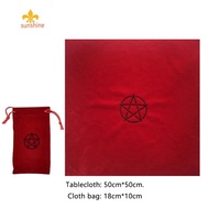 Tablecloth with Bags Velvet Altar Tarots Cloth Divination Astrology Board Game [anisunshine.sg]