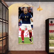 Football Star Wall Art Messi CR7 Poster Sticker Dormitory Bedroom Decorative Cloth World Cup Lottery