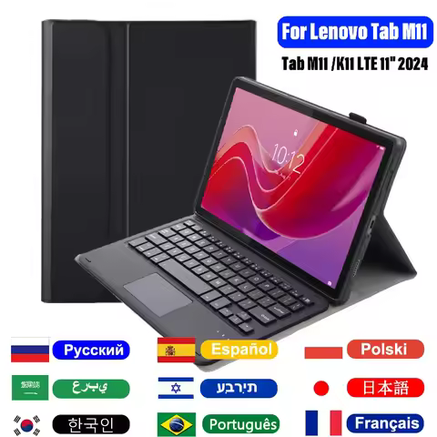 Keyboard Case For Lenovo Tab M11/Tab K11 LTE 11" 2024(TB330FU/TB330XU/TB331FC),PU Leather Cover Keyb