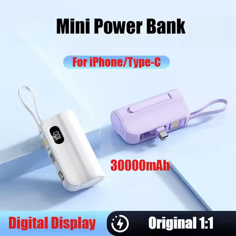 New Portable Power Bank 30000mA External Battery Charger Case Original 1:1 PD 25W Fast Charging for 