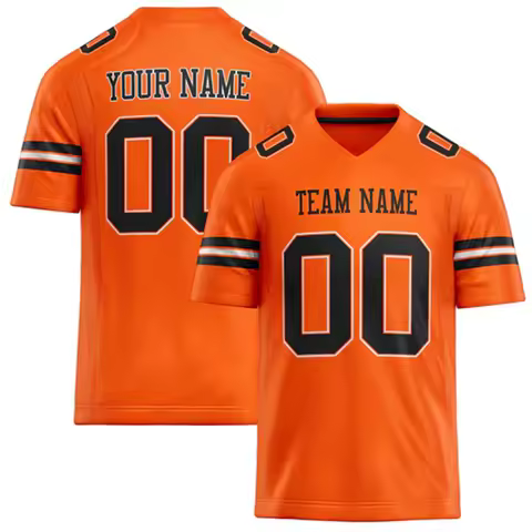 Customized Team Name Number Name Rugby T-shirts Personalized DIY V Neck Orange Mens Sports T Shirt L