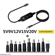 zebeaacc Type C to DC5521 Charging Cable Adjustable Voltages for Laptops and Speakers