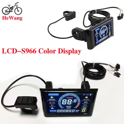 24V 36V 48V-72V E-Bike LCD-S966 Color Display Control Panel 5+2Pin SM Plug for UART Communication Pr