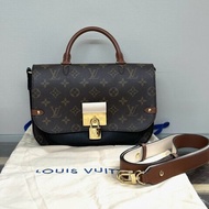 LV 老花拼黑鎖頭手提斜背郵差包26*19*9.5 98新配件塵袋鎖