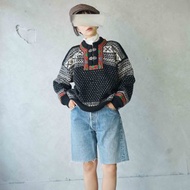 尋寶古著-Levis501w34自然刷色藍中性五分牛仔褲