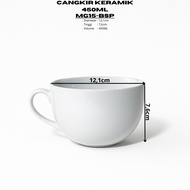 450ML Ceramic Mug Cup (1PCS) Plain White By Indo Ceramic Quality Coffee Cup /MG15-BSP