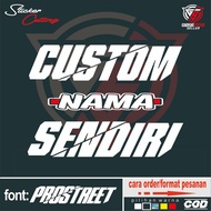 Custom Name Sticker ala-ala Prostreet - Custom Name Cutting Sticker - Custom Motorcycle Sticker