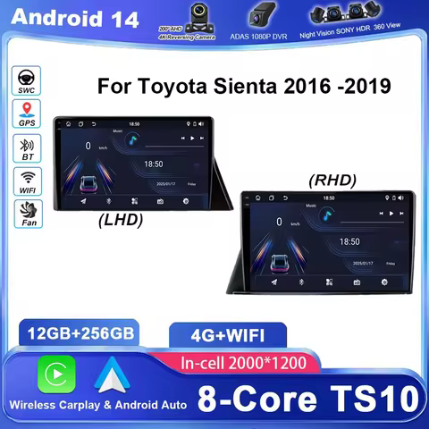 Android Carplay Android Auto For Toyota Sienta 2016 -2019 Auto Radio Stereo GPS Navigation Multimidi