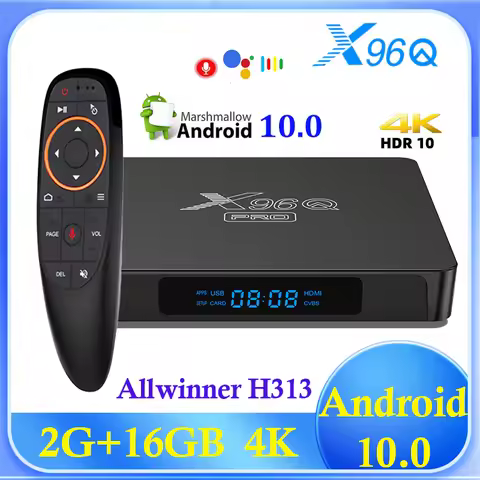 X96Q PRO Smart TV BOX Android 10 Allwinner H313 Quad Core Media Player Wifi 4K 2G 16G Set Top Box Vo