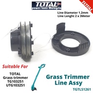 Spare Part (Original) TOTAL Grass Trimmer Tray Assy +  Double line 1.2mm x 3 meter For TG103252 / UTG103251 - TGTLS1261