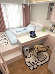 全屋訂製 床架 地台床 衣櫃 兒童房設計 拼接床 矮櫃  bed wardrobe ❤️‍🔥超強儲物  榻榻米+書枱+衣櫃絕了！！ 小戶型設計  改造 Bay window bed 飄窗床 帶書枱 B