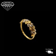 SMS DEEN Single Layer Ketum Ring, ±2.0-2.2GM - Gold 916 Emas - Cincin Daun Ketum