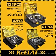 【KEELAT】121pcs-53pcs Ratchet wrench multifunctional toolbox Steel home toolbox Combination Hardware 