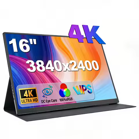 16' 4K UHD Portable Monitor, 3840x2400 IPS Screen, 100% SRGB 16:10 Ratio, DC Eye Care, External Disp