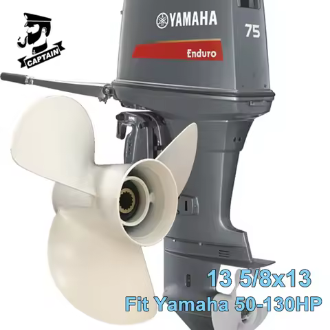 Captain Boat Propeller 13 5/8X13 For Yamaha Outboard Engines 50 60 70 75 80 85 90 100 115 130HP Alum