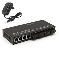 Switch Ethernet Media Converter Fiber Optic Konverter2 Port 3 Port 4 Port FO 2 Port SC LAN Fiber Optic Switch 6 SC 2 RJ45 2F4E 3F3E 4F4E 6F2E With EU Adapter