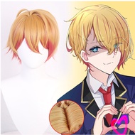 Anime Oshi No Ko Aqua Hoshino Akuamarin Cosplay Wig Yellow And Red Short Hair Costume Halloween Men 