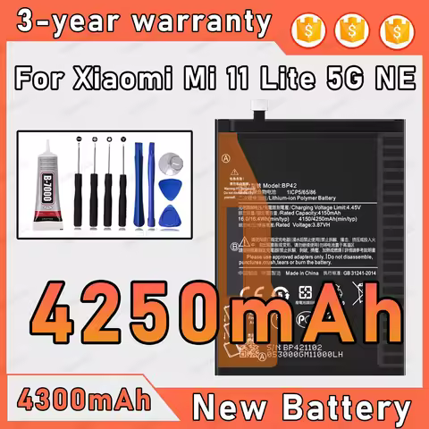 BP42 Replacement Battery For XIAOMI 11 Lite/Mi 11 Lite 5G NE Batteries New High Quanlity BATTERY+Fre
