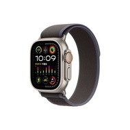 Apple Watch Ultra 2 (GPS + 行動網路)；49 公釐鈦金屬錶殼；藍色配黑色越野錶環 智慧手錶 欣亞 S/M、M/L 現貨