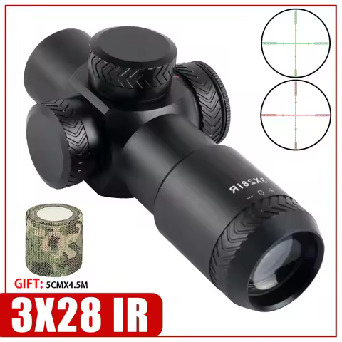 3x28 IR Green Red Sight Fixed Optic Scope Hunting Cross Spotting Scope Airsoft Air Reflex Scope
