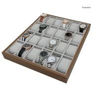 【CH*】 Watch Showcase Tray 24 Slot Watch Storage Display Box for Jewelry Store