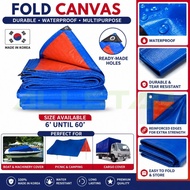 Canvas Canopy 6ft 8ft 9ft 10ft 12ft Kaki Blue Orange Kanvas Khemah Kolam Tutup Kereta Lori Atap Shad