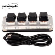 Mechanical Keyboard, 3 Keys 1 Knob/4 Keys Plug and Play Mechanical|Keyboard,  Lighting with Cable US